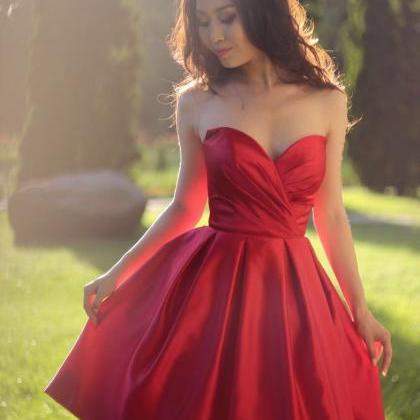 Sweetheart Short Red Prom Dress Homecoming Dress