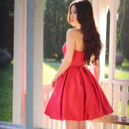 Sweetheart Short Red Prom Dress Homecoming Dress