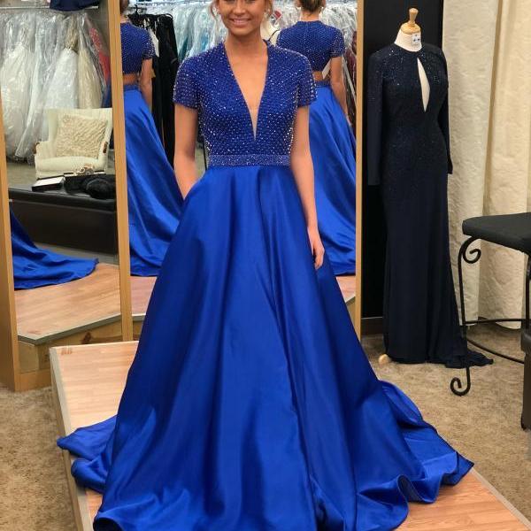 Royal Blue Long Prom Dress, 2018 Prom Dress, Graduation Dress, Party
